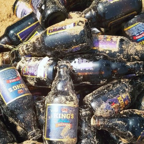 Sorted Black Glass Bottle Scarp