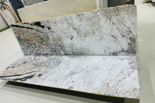 White Melange Marble Slab