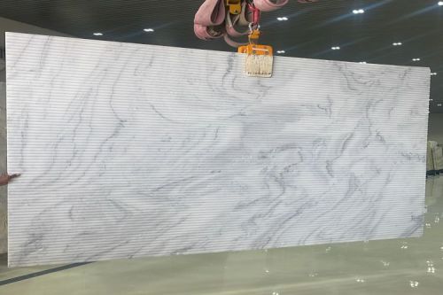 Xm White Fluted Marble Slab