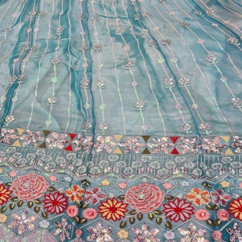 Daman Work Embroidered Fabric