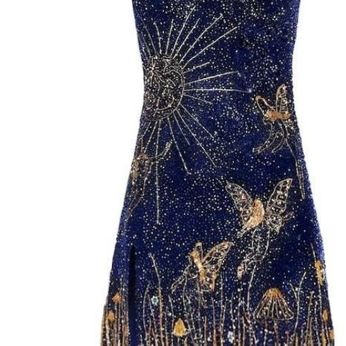 Blue Celestial Beaded Mini Dress