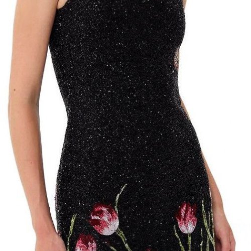 Midnight Tulip Embellished Mini Dress
