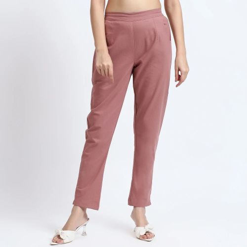 Rose Taupe Comfortable Women Cotton Pant
