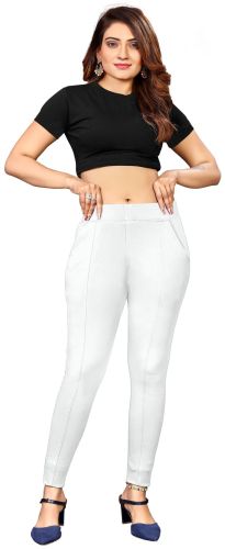 White 4 Way Stretchable Lycra Pant