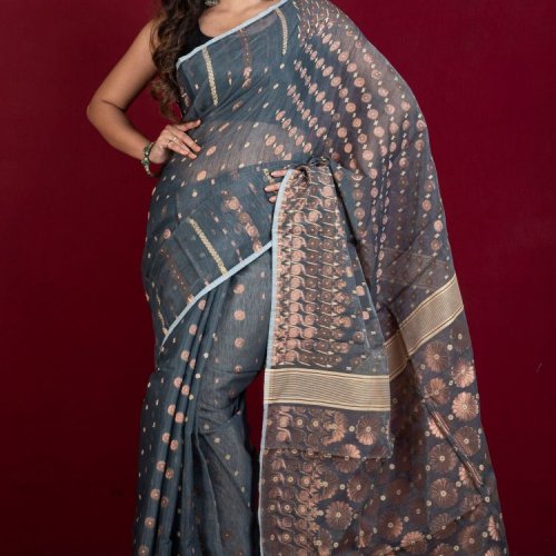 Hand Woven Cotton Jamdani Saree