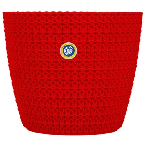 Designer Round Red Plastic Planter