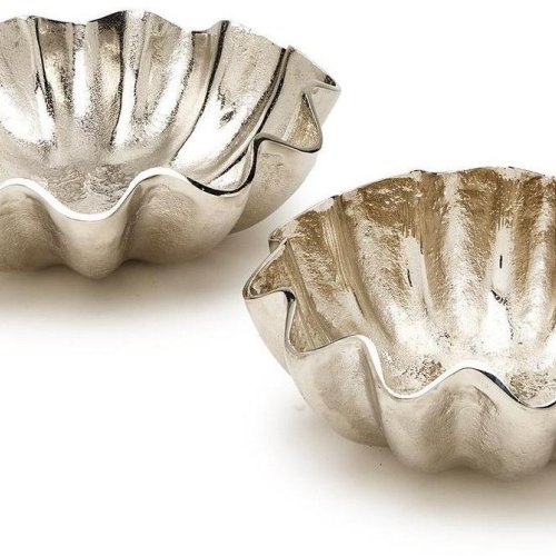 Aluminum Scalloped Wave Bowl