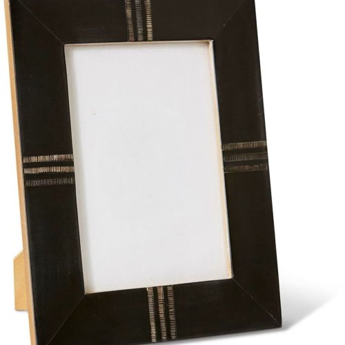 Black Resin with Horn Accent Photo Frame