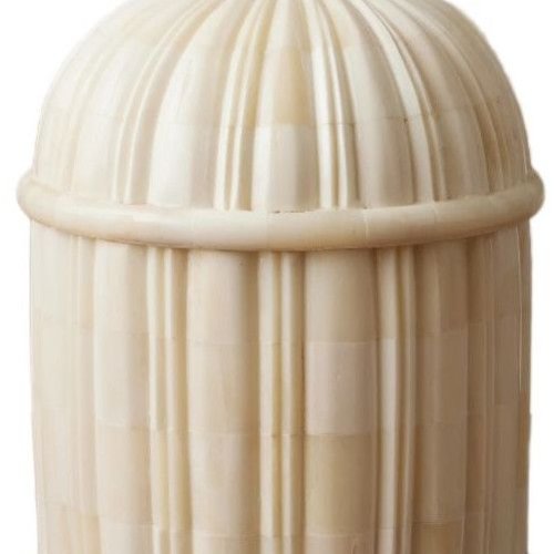 Bone Finish Dome Lidded Organizer Box