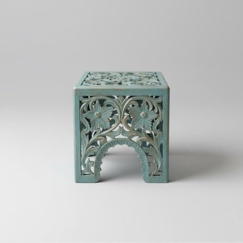 Hand Carved Wooden Side Table