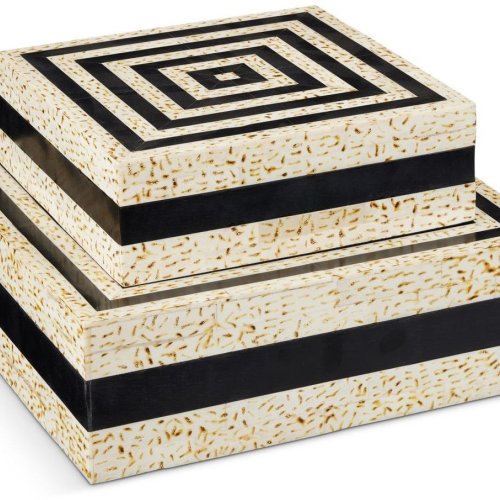 Horn Mosaic Jewellery Box Set OF 2 Pcs