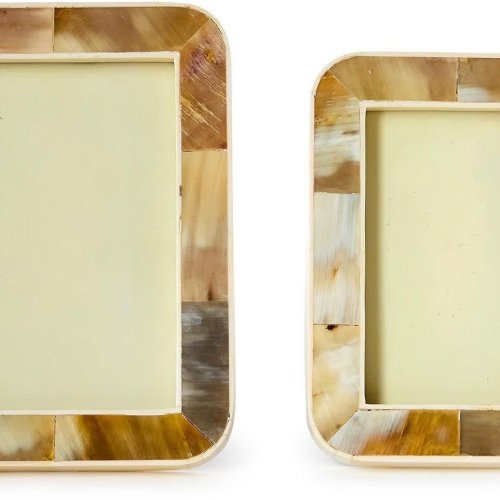 Mosaic Horn & Resin Photo Frame Set OF 2 Pcs