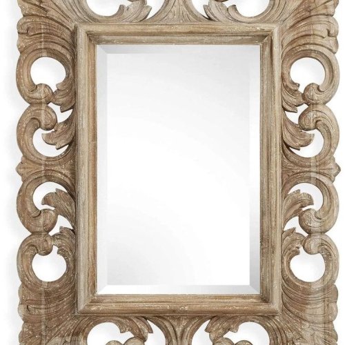 Ornate Leaf Carved Wooden Wall Mirror Frame