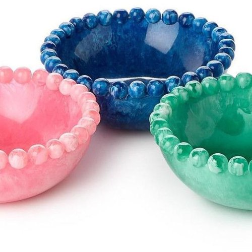 Resin Beaded Rim Bowl Set OF 3 Pcs