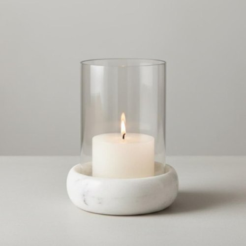 White Marble Hurricane Lamps