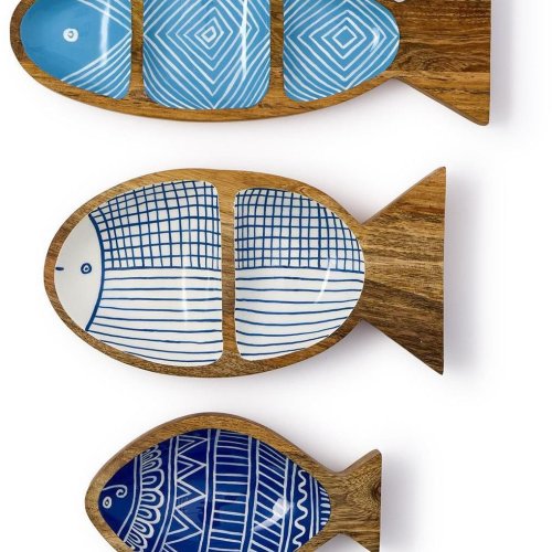 Wood Crafted Serving Tray Set