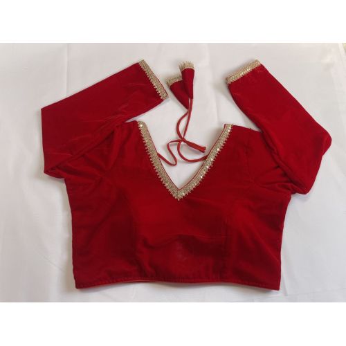 Party Wear Velvet V Neck Blouse