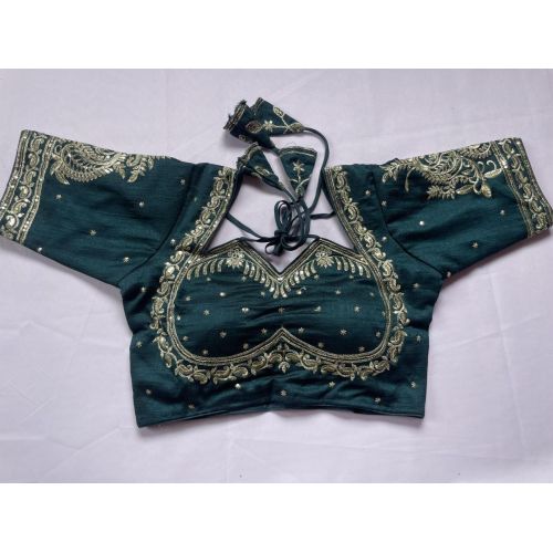 Green Bridal Heavy Embroidery Blouse