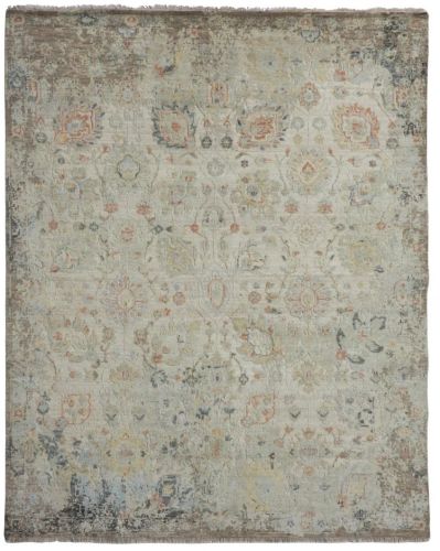 Saaj Traditional Abstract Hand Knotted Multi Beige Carpet