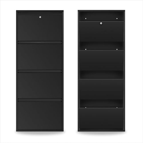 4 Shelves Wall Mounted Shoe Rack