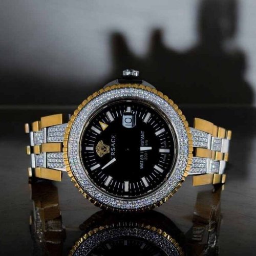 Elegant Fully Iced Moissanite Diamond Watch