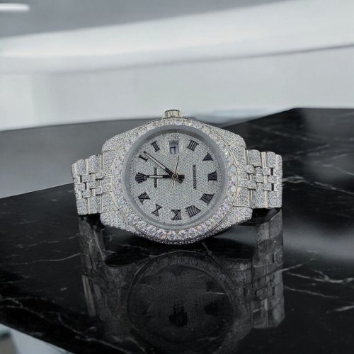 High Polish Moissanite Diamond Luxury Watch