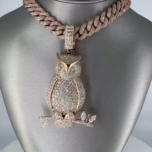 Rose Gold Moissanite Diamond Men Pendant