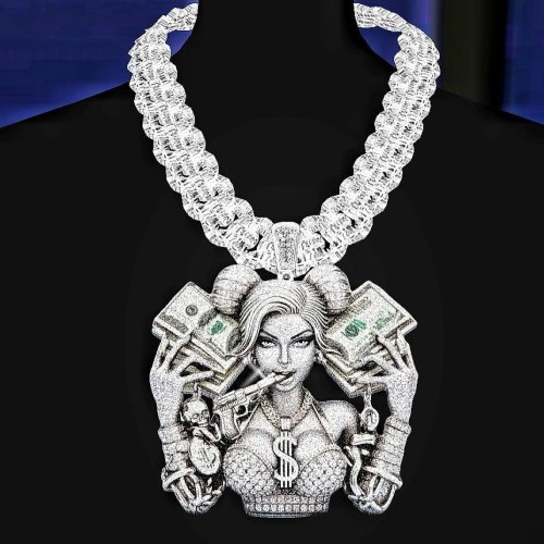 Silver Moissanite High Sparkle Pendant