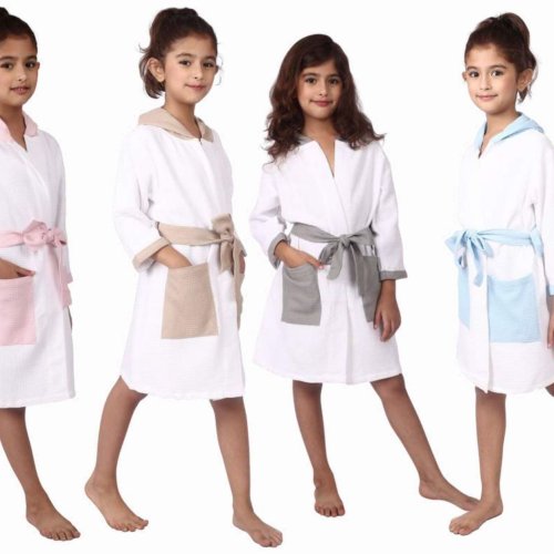 4 to 6 Year Girls Waffle Fusion Bathrobe