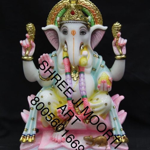 Colored Marble Ganesh Statue
