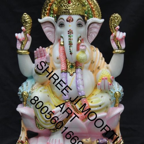 High Gloss Marble Ganesh Statue