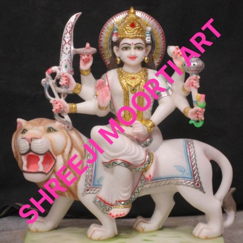 Hindu Marble Durga Statue