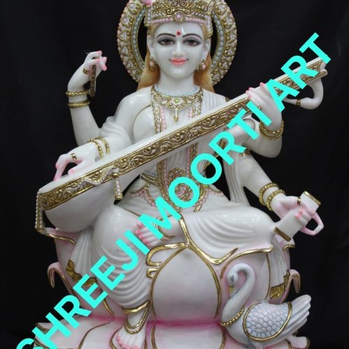 Lord Saraswati Marble Statue