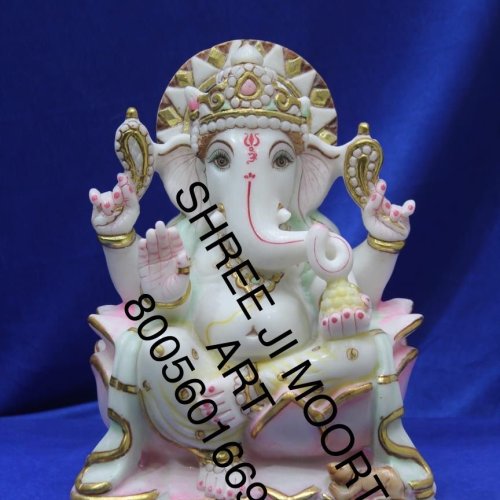 Lord White Marble Ganesh Statue