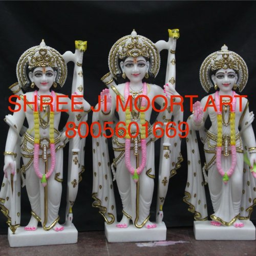 Multicolor Painted Marble RAM Darbar Statue