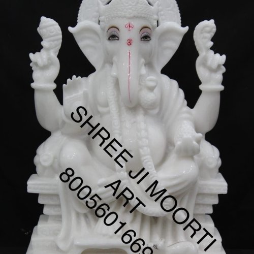 White Lord Ganesha Marble Statue
