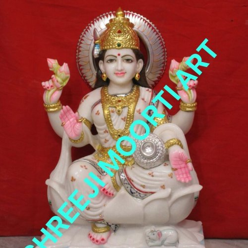 White Traditional Marble Laxmi Mata Statue