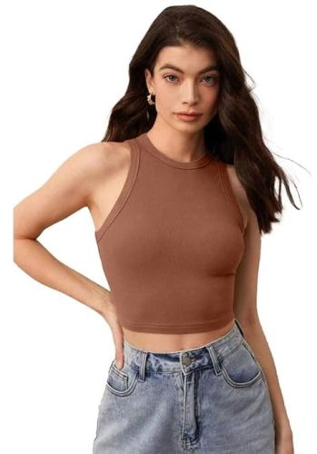 Ladies Brown Tank Top