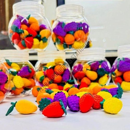 3D Fruit Rubber Eraser Jar