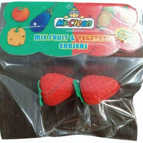 3D Strawberry Rubber Eraser Set