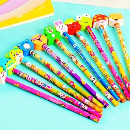 Cartoon Character Top Erasers Pencil