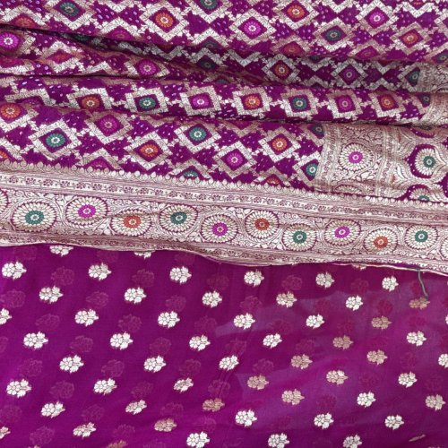 Pink Meenakari Work Ladies Georgette Suit