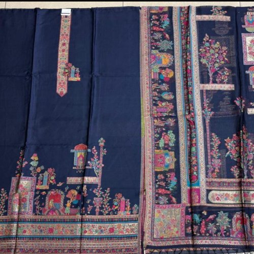 3 Piece Thread Weaving Kani Blended Silk Suit