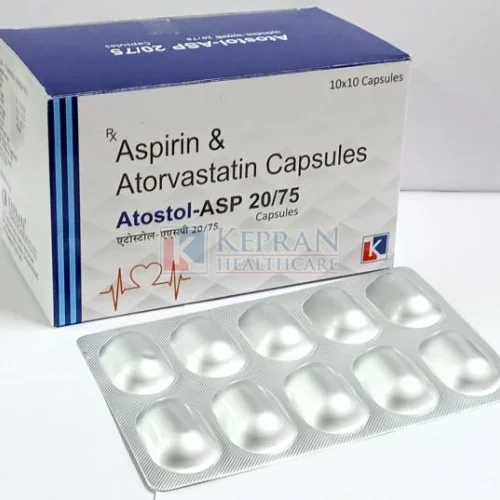Atostol ASP  Aspirin 20mg Atorvastatin 75mg Capsules