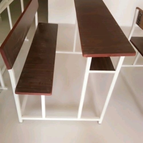 3 Seater Mild Steel Dark Brown Classroom Desk