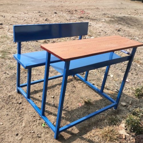 Blue Mild Steel Frame Classroom Desk