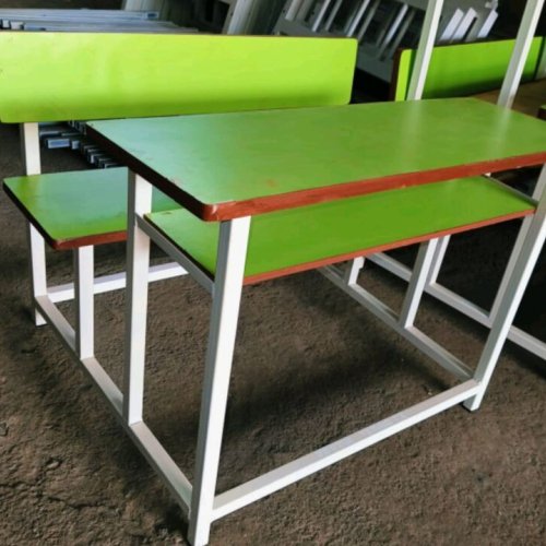 Green Dual Seater Matt Finish Classroom Bench