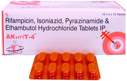 Akurit 4mg Rifampicin Isoniazid Ethambutol Hydrochloride Tablets