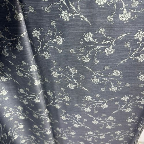 Grey Cotton Printed Fabric