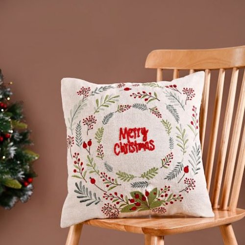 Embroidery Christmas Cushion Cover